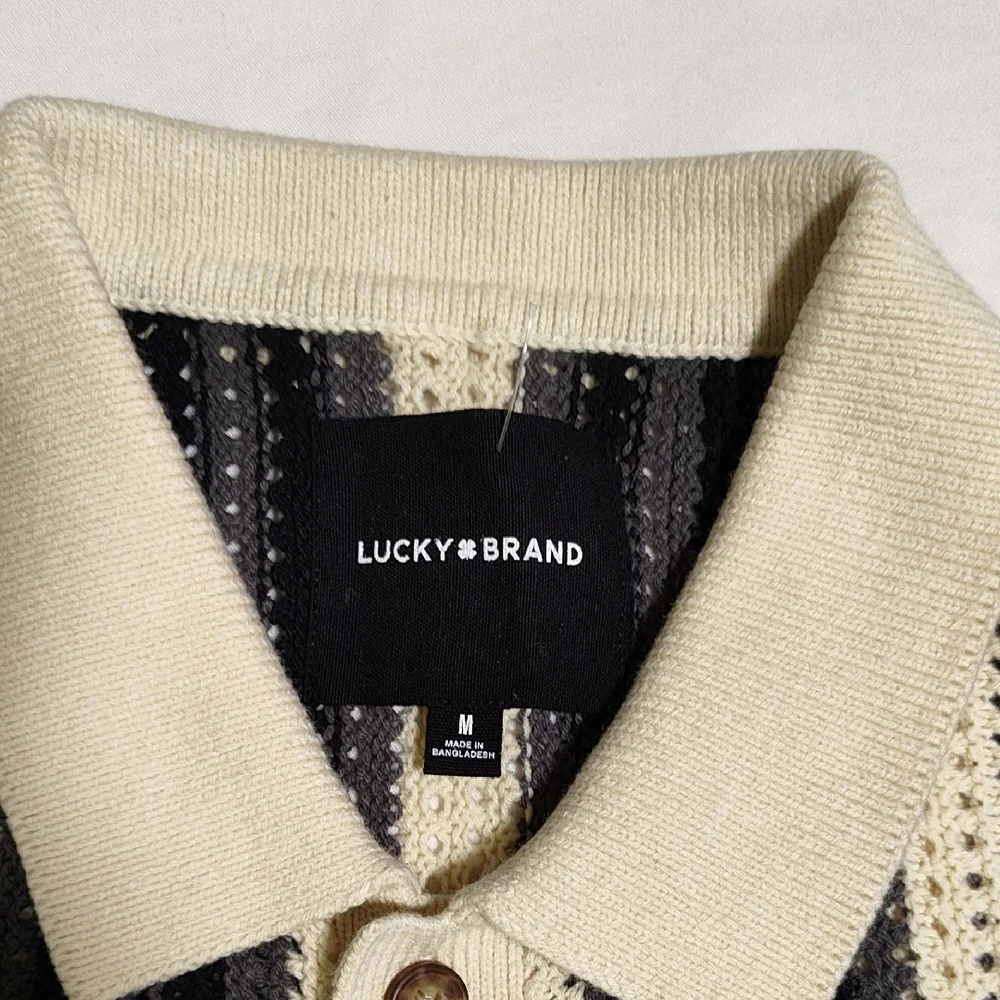 Urban Outfitters Black and Cream Striped Button Down Shirt - Picture 2 of 8